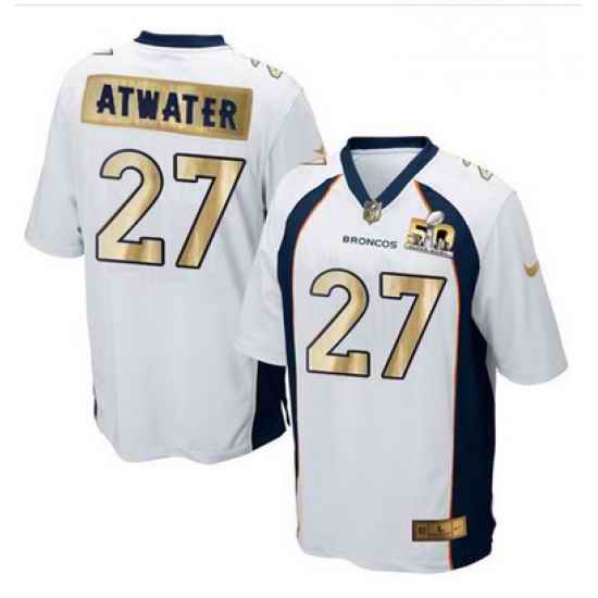 Nike Broncos #27 Steve Atwater White Mens Stitched NFL Game Super Bowl 50 Collection Jersey